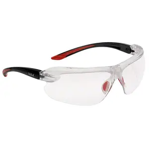 Bolle IRI-s Safety Glasses Black with Clear Anti-Fog Lenses
