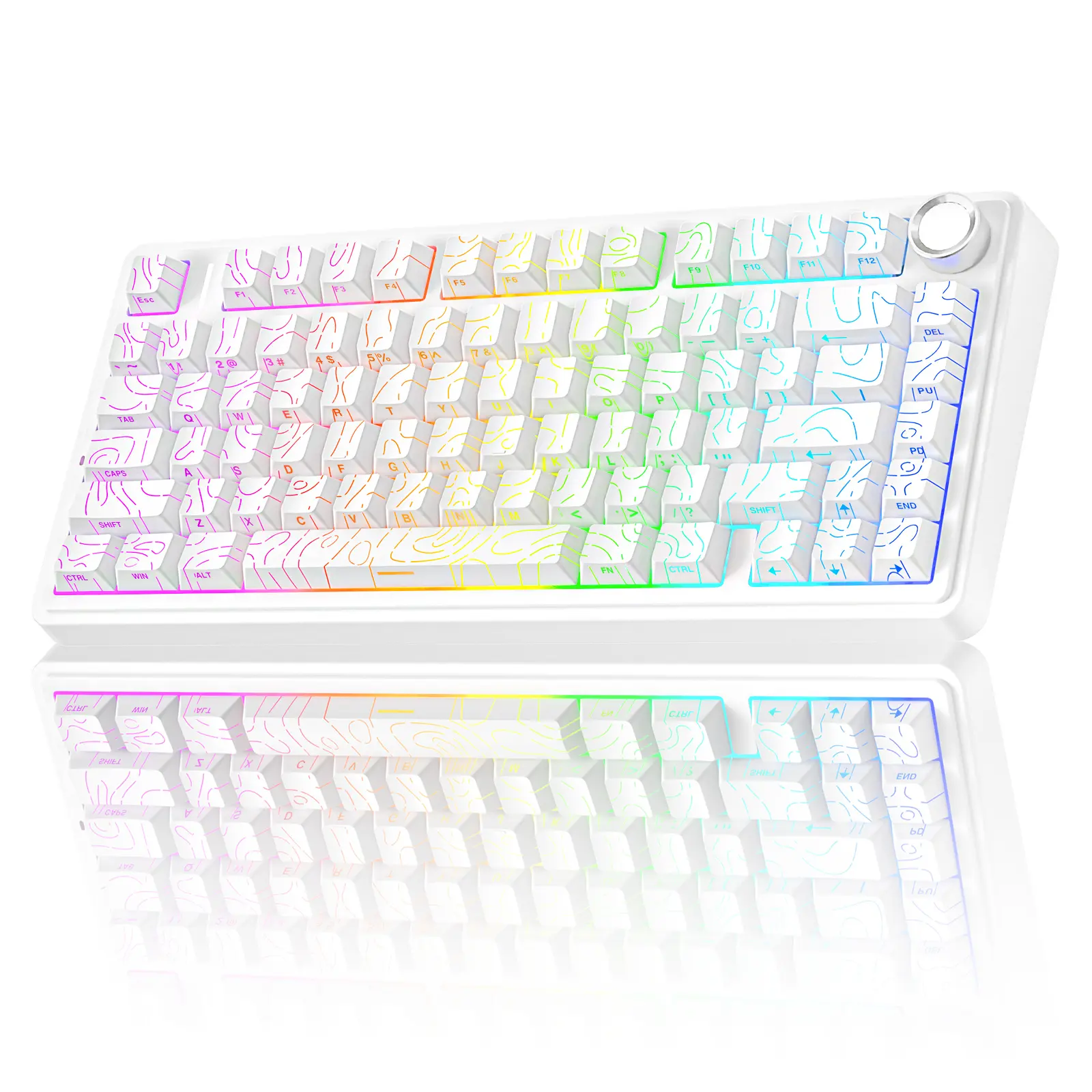 [New]AULA F75 Pro Wireless Mechanical Gaming Keyboard,75% Gasket Hot Swappable Custom Keyboard,RGB Backlit,Pre-lubed Reaper Switches,Side Printed PBT Keycaps,2.4GHz/USB-C/BT5.0 PC Accessories Office Creamy Budget Keyboards TikTokShopfalldealsforyou, Gaske