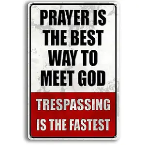 Metal No Trespassing Signs Private Property Funny, Posted Signs No Trespassing for Home Yard Garden Door Wall Metal Sign