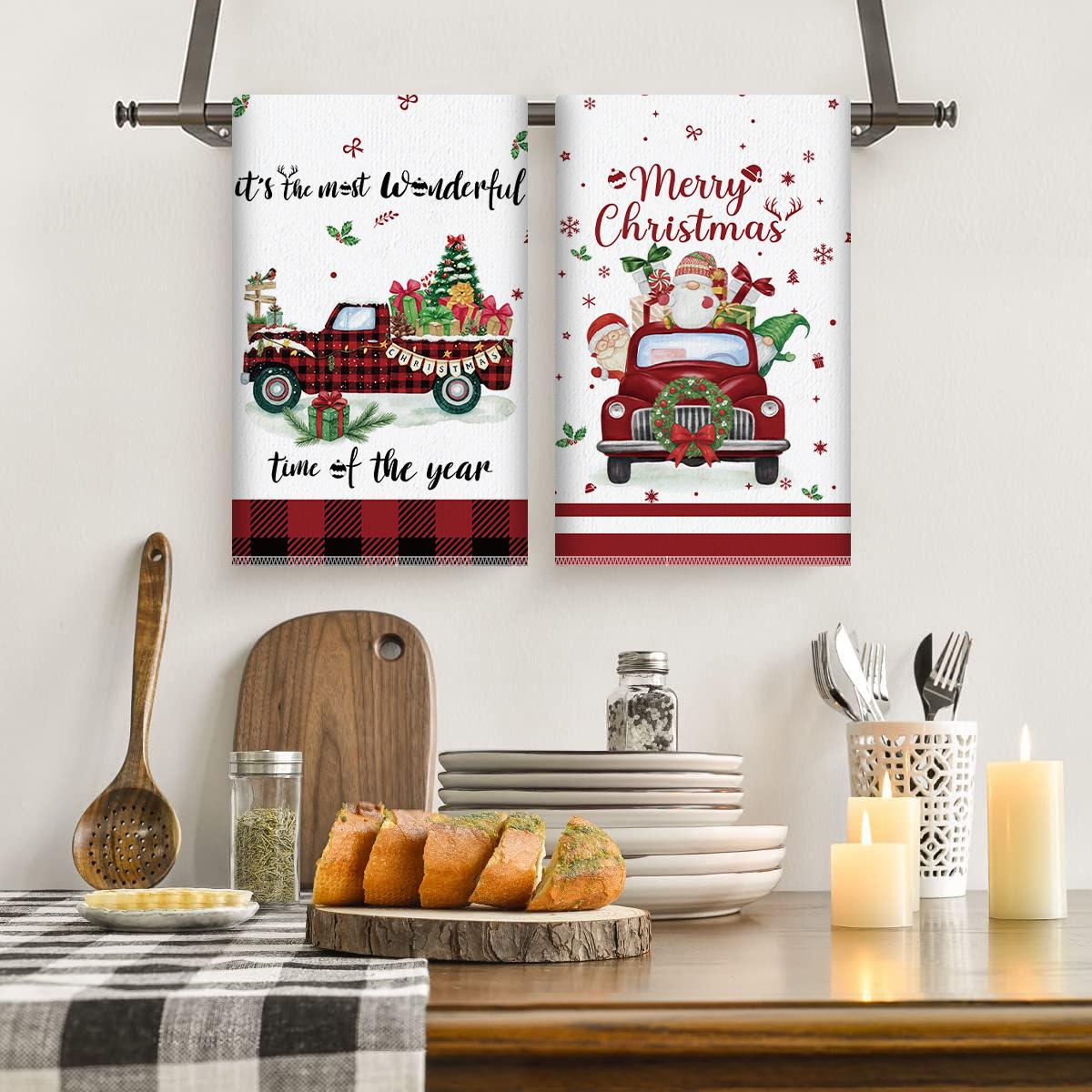 5pcs Christmas Kitchen Towel Dish Towels and Dishcloths Merry Christmas Tree Reindeer Truck Santa Claus Cartoon Design 15 x 23 Inch Holiday Home Indoor Bathroom Party Noel Decorations Hand Towels Gift Supplies 5pcs Christmas Kitchen Towel Dish Towels and Dishcloths Merry Christmas Tree Reindeer Truck Santa Claus Cartoon Design 15 x 23 Inch Holiday Home Indoor Bathroom Party Noel Decorations Hand Towels Gift Supplies