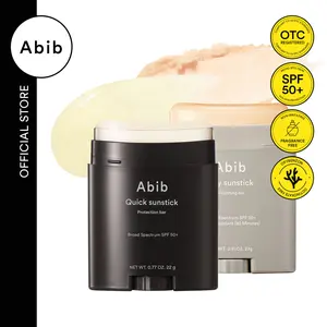 [Abib Official] Airy Sunstick Smoothing Bar + Quick Sunstick Protection Bar｜Glow and Matt Finish, Non-Sticky & No Whitecast Sun Protection for Face and Body