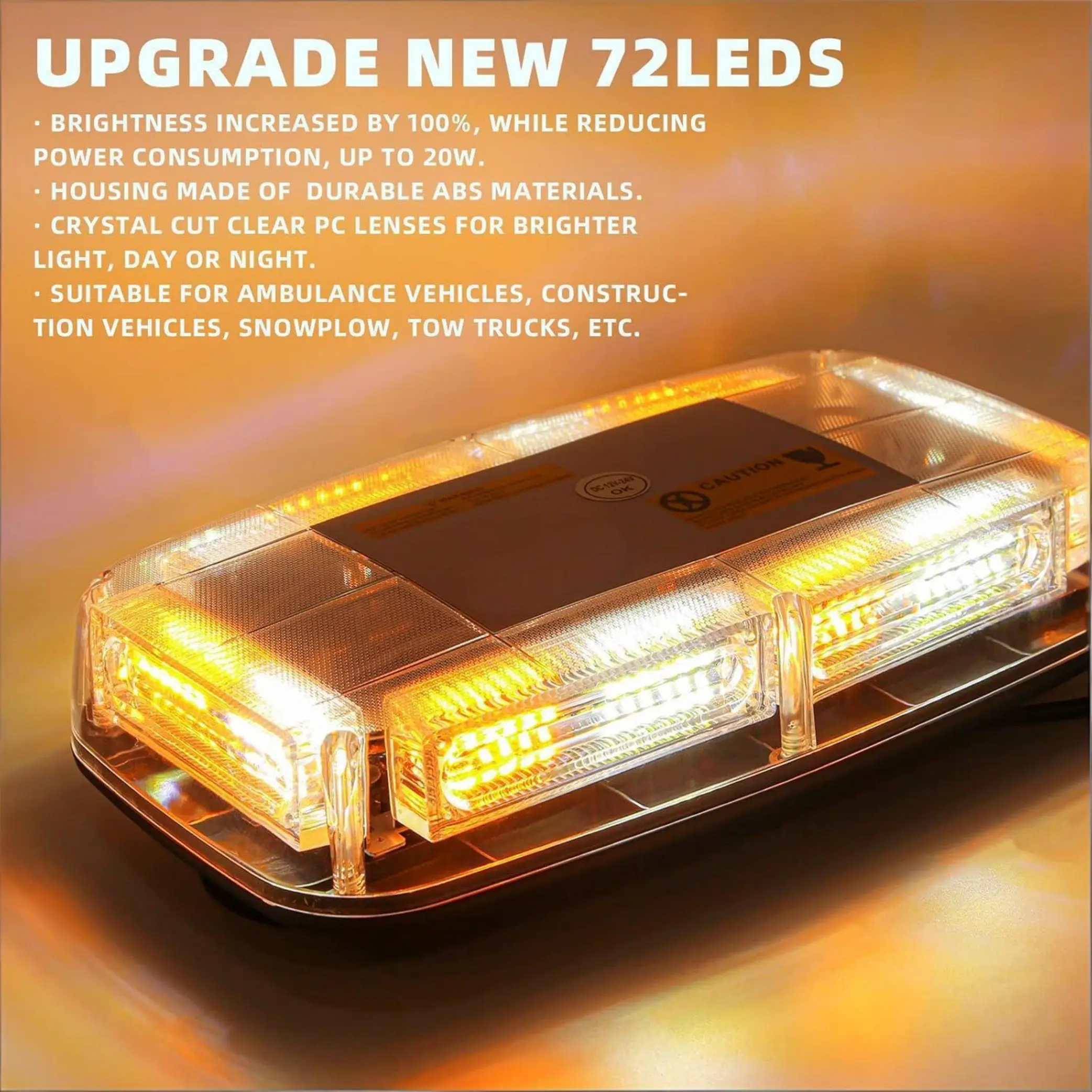 Xprite Truck Rooftop beacon Strobe Lights Bar 72 LEDs Emergency Hazard Light