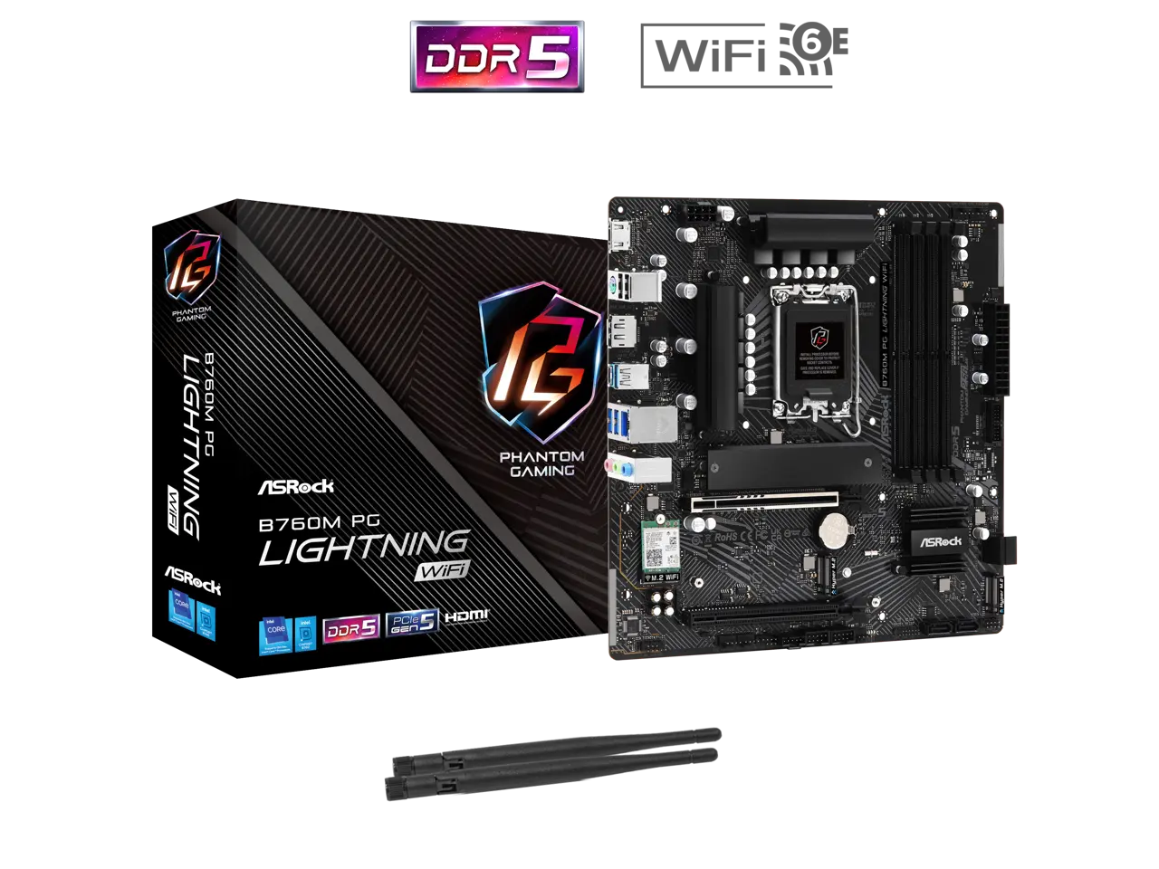 ASRock B760M PG Lightning WiFi LGA 1700 Intel B760 Micro ATX Motherboard