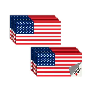 American Flag Stickers - Made of 3M Vinyl - USA Patriotic Stickers - Bubble-Free Adhesive - Waterproof and Dishwasher-Safe