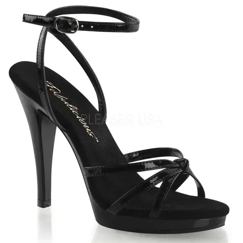 Women's Formal Solid Leather Platform High Heel Sandals - Ankle Strap Footwear with 0.5in (1.3cm) Platform Sole, Strap Tie, Classy Elevated Heels for Special Occasions (Flair-436 Decor), Fashionable Leather Sandals, Classy Elevated Sandals