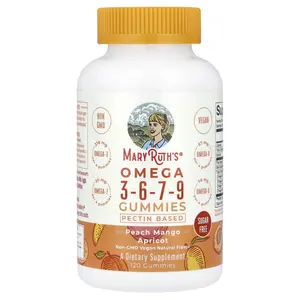 MaryRuth's Omega 3-6-7-9 Gummies, Peach Mango Apricot, 120 Gummies