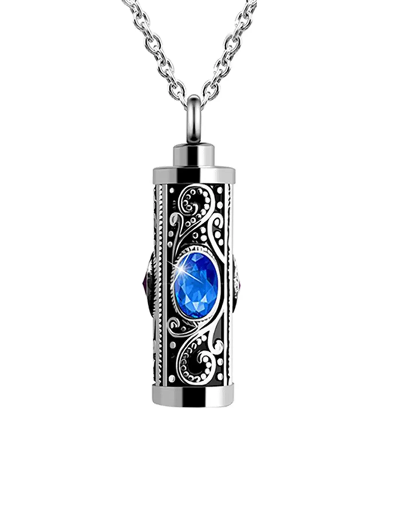 Crystal Cremation Urn Necklace for Ashes, Keepsake Cremation Jewelry for Human Ashes, Stainless Steel Memorial Pendant with Flower for Women, Exquisite Trendy Pendant, Unique Design Pendant, Accessory Necklace, Gift Necklace, Non Tarnish Pendant