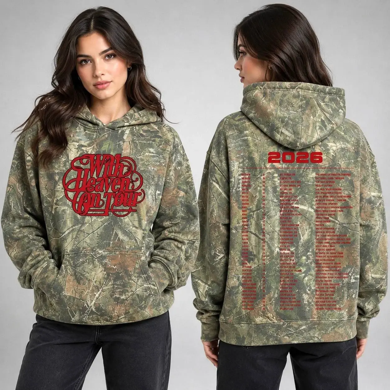 Heaven On  HG Top  2026 Camo Hoodie Tour Gift for Bestie - Hoodie