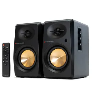 Prosonic BT30 Bluetooth Bookshelf Speakers for Home Theater and Turntable, Optical and RCA Inputs, 80W Power