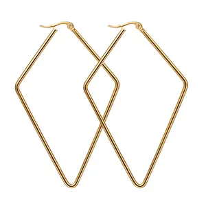 OIDEA Women’s Geometric Hoop Earrings, Oversized Gold-Plated Stainless Steel Square Dangle Statement Earrings, Minimalist Female Fashion Jewelry for Daily Wear & Special Occasions summerwins,summerwins