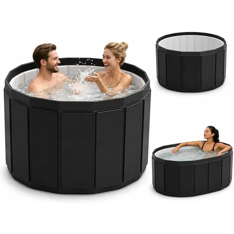 Portable Bathtub for Adults, Foldable Soaking Bathtub for Hot SPA & Ice Bath, Foldable Small Bathtub for Bathing, 6-Layer Insulated Portable Tub, Space-Saving（25.6" × 41.3"）#SummerVibes