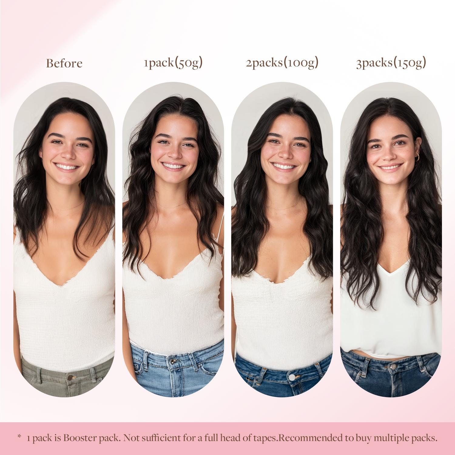 GOO GOO Invisi Edge Tape in Hair Extensions Straight Human Hair, 14inch-24inch 20pcs 50g, Seamless Injected Tape, Virgin Remy Hair, Natural Look