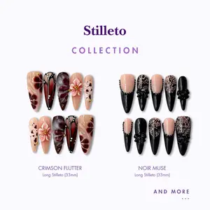 NailPhoria STILETTO Collection - Handmade Press-On Nails | Reusable, Salon-Quality, Long-Lasting, Glossy Design