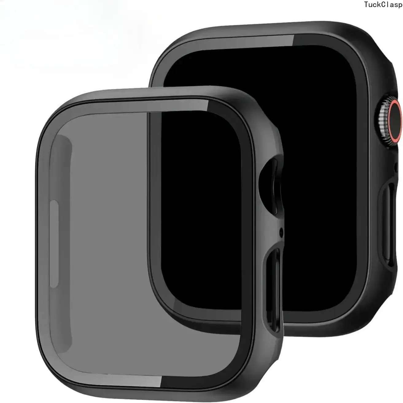 Privacy Screen Protective Case for iWatch with Built-in Tempered Glass, 2-in-1 Anti-Peeping Ultra-Thin Screen Protector & Cover, Compatible with 38–49mm Apple Watch Series & Ultra, Fashionable Protective Accessory for Men & Women