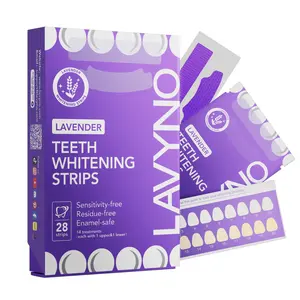 Lavyno Teeth Whitening Strips - Lavender Mint Peach Coconut Residue-Free Daily Oral Care Gentle Whiteningstrips for Fresh Breath and Brighter Smile
