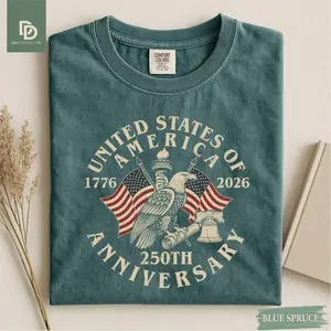 Comfort Colors USA 250th Anniversary Comfort Colors Shirt, USA Flag Vintage T-Shirt, Usa 250th anniversary Independence Day Tee, 4th of July Patriotic Gift, Cotton Fabric