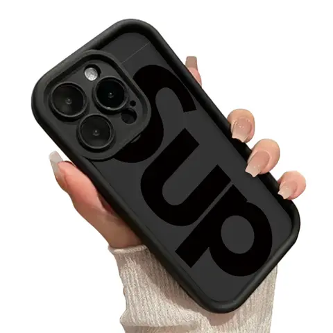 Creative Curved Geometric Art Design Phone Case for iPhone 17 AIR 15 PRO 16 PRO MAX 14 PLUS 13 RRO 12 PRO MAX Shockproof Drop-Proof TPU Protection Aesthetic Cover Black  Reindeer Christmas gift holiday birthday flaunt Advanced Fashion resistant durable