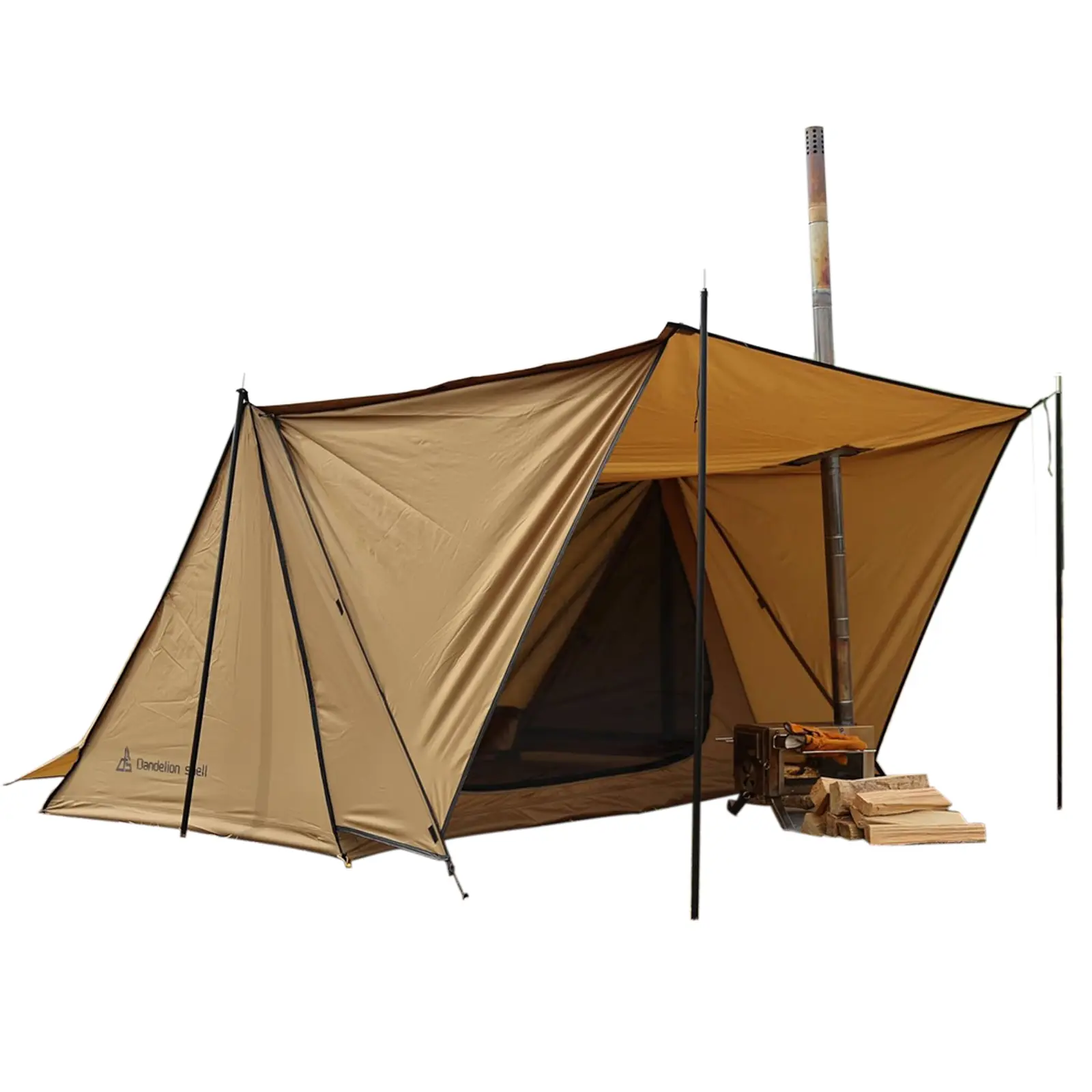 Dandelion Shell Hot Tent with Stove Jack - 2-Person Polyester 4-Season Camping Tent, Compact Functional Waterproof Windproof Lightweight for Hiking Hunting