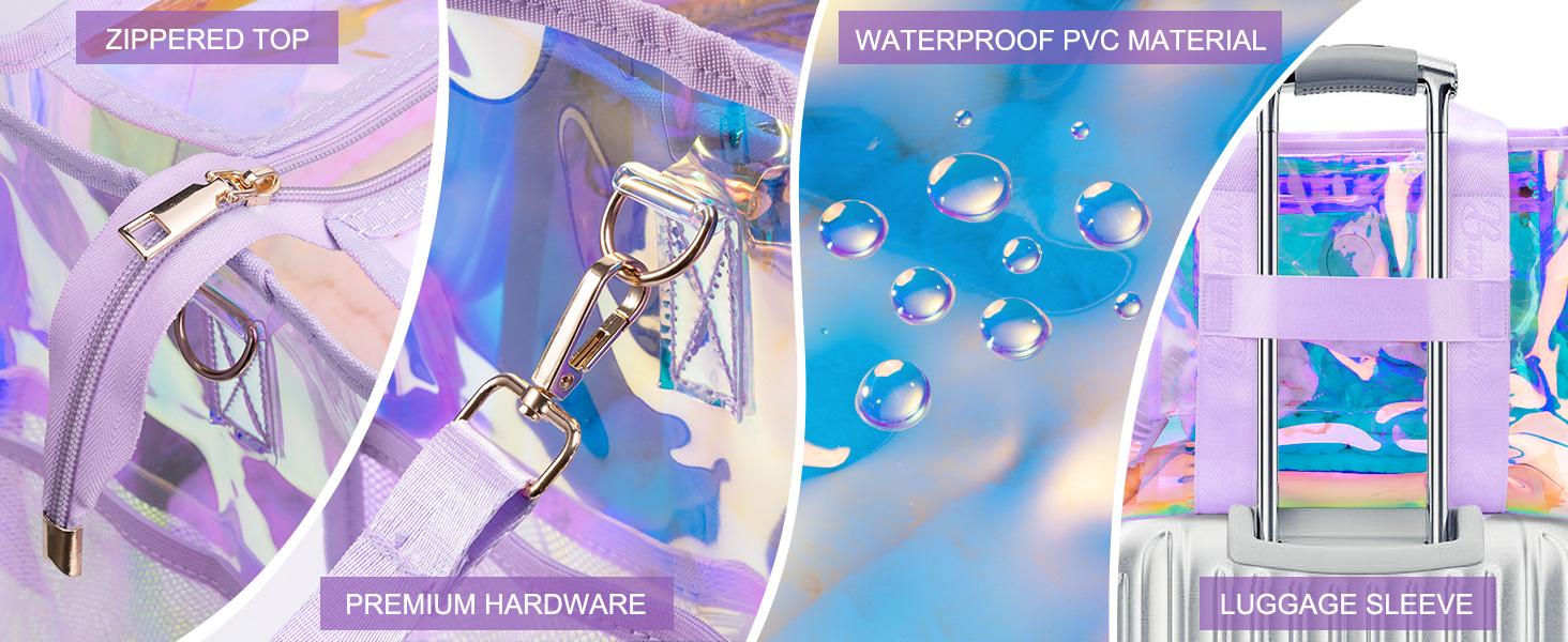 Bagstellar Beach Bag for Women Clear Iridescent Zipper Pool Swim Beach PVC Tote Bag w/Makeup Bag & Waterproof Phone Pouch Summer Essentials for Sports Events Concert Beach Work Swimming pool Easter Basket Organiser Bagstellar Beach Bag for Women Clear Iridescent Zipper Pool Swim Beach PVC Tote Bag w/Makeup Bag & Waterproof Phone Pouch Summer Essentials for Sports Events Concert Beach Work Swimming pool Easter Basket Organiser