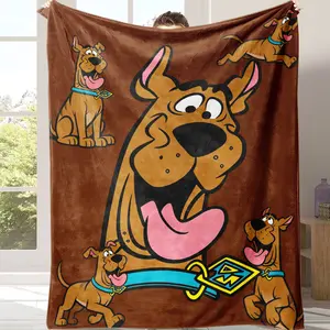 Countdown Sale! Scooby-Doo Blanket Cartoon Anime Movie-Shaggy,Fred,Daphne,Velma,Dynomutt-Soft&Warm Plush Throw for Sofa,Bed,Office,Camping–Cozy Anime Blanket for Kids,Fans&Adults–Home Dor,Outdoor, Travel,Halloween&Christmas Gift