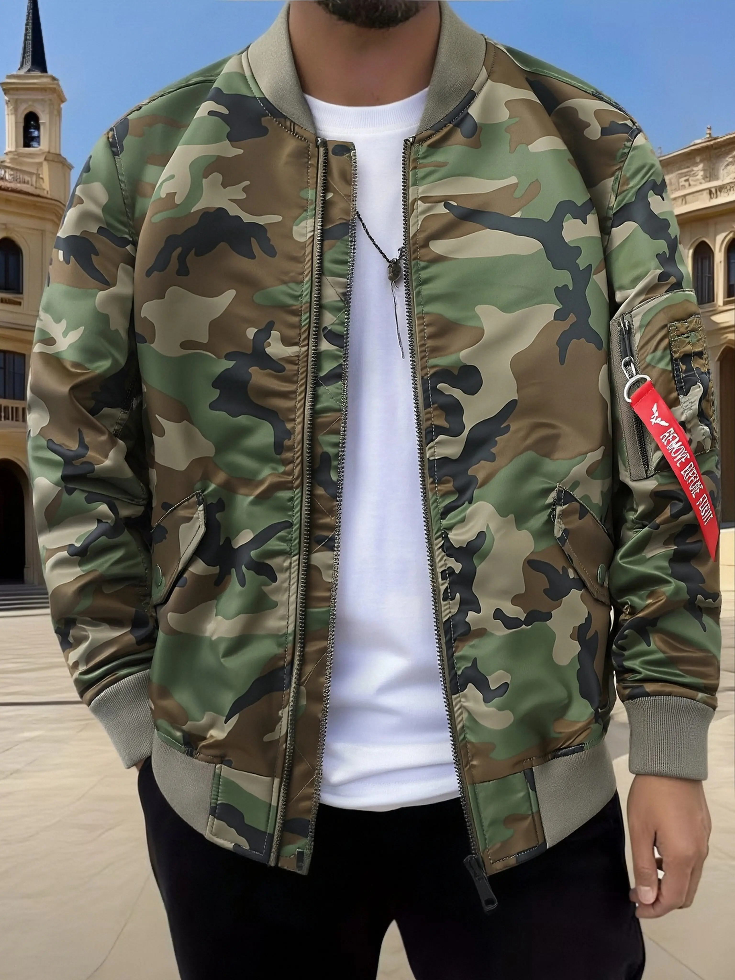 Unisex Camouflage Flight Jacket | American-Style Loose Baseball Jacket | Spring/Autumn Trendy Streetwear Outdoor Workwear Jacket