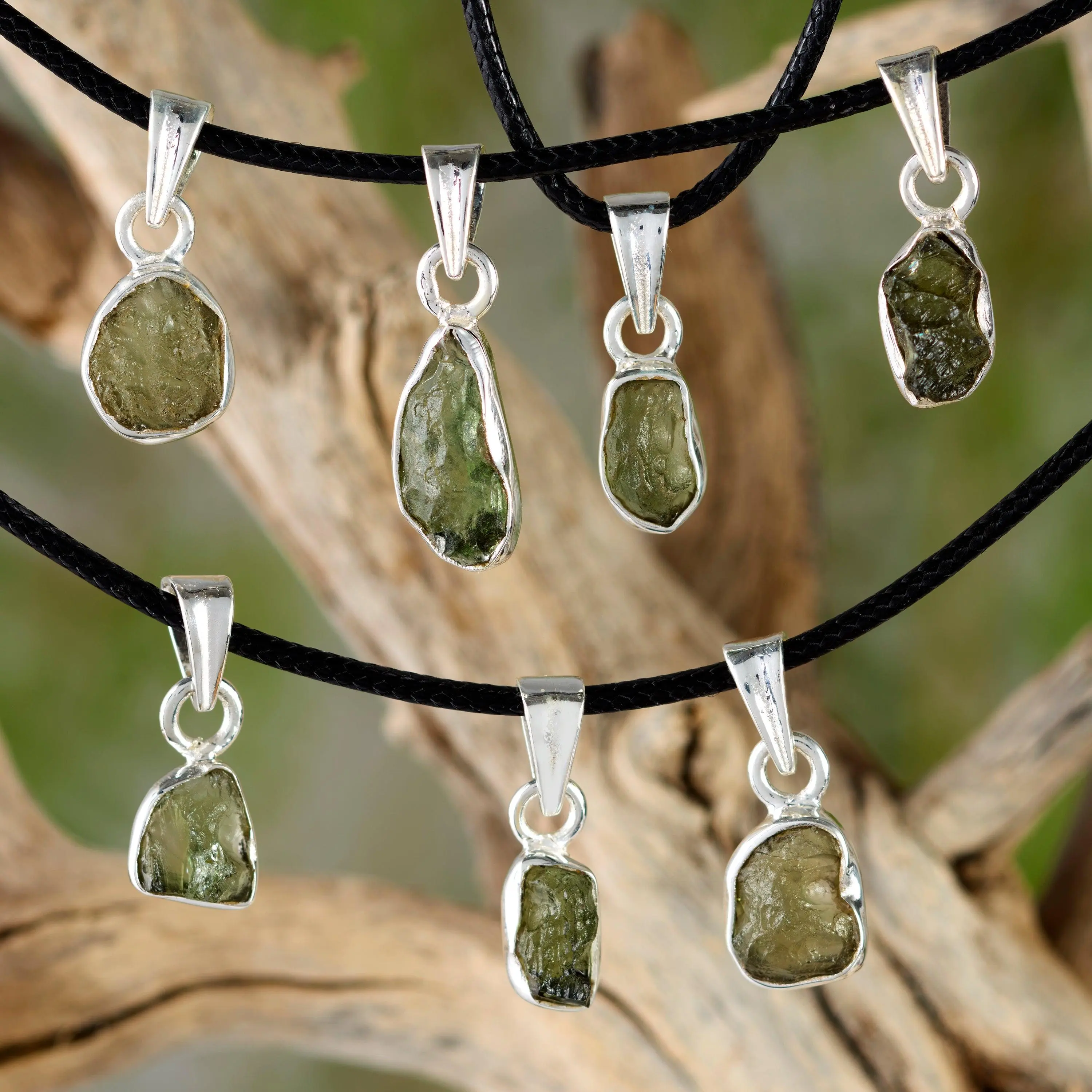 Real Czech Moldavite Sterling Silver Pendant - Intuitively Chosen, Saged & Blessed (0.5-1.3g) Spiritual Jewelry, Resonance Healing Natural Crystal Necklace, Crystal & Vibrational Healing Accessory