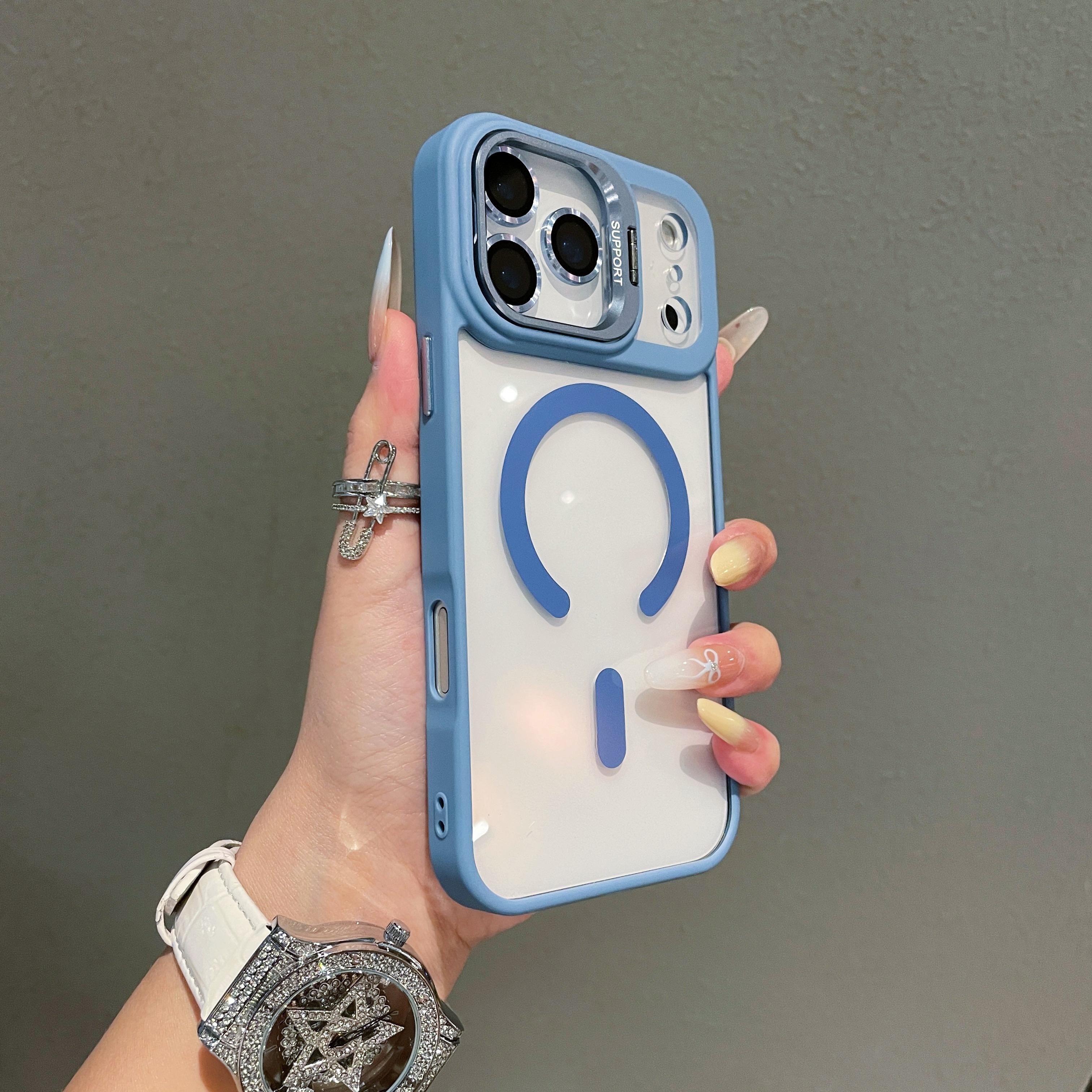 Suitable for iPhone 17 16 15 14 13 12 Pro Max Plus Magnetic Mobile Phone Case with MagSafe Camera Ring Holder, Military-Grade Protection, Anti-Fall, Non-Yellowing, Wireless Casing Protector Cover,#tiktokshopbacktoschool