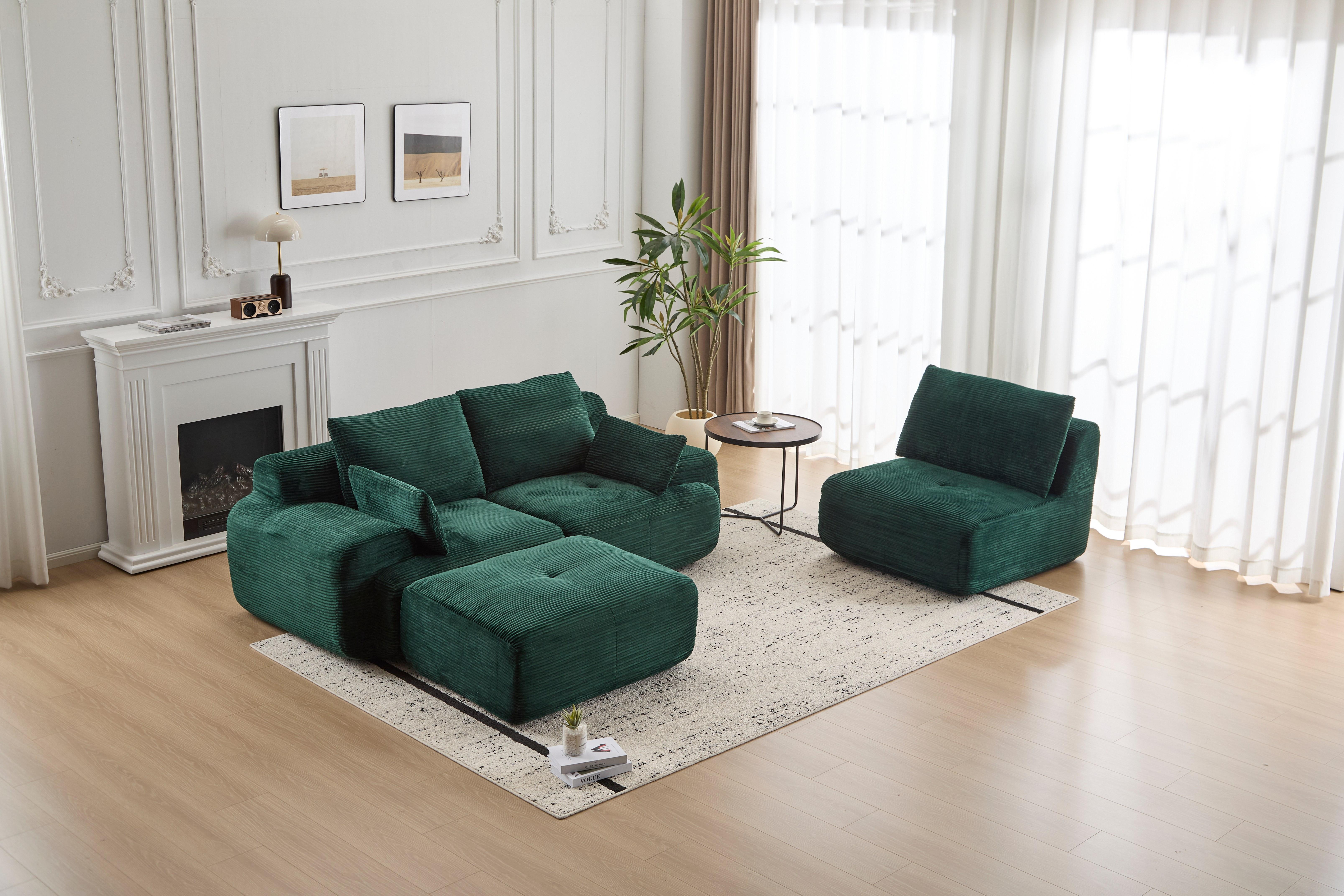 QAK 114" Cloud Modular Section Sofa Large Sectional for Living Room Pet-friendly Corduroy Fabric Extra-deep Seat High-Density Foam Individual Springs No Assembly Needed QAK 114" Cloud Modular Section Sofa Large Sectional for Living Room Pet-friendly Corduroy Fabric Extra-deep Seat High-Density Foam Individual Springs No Assembly Needed