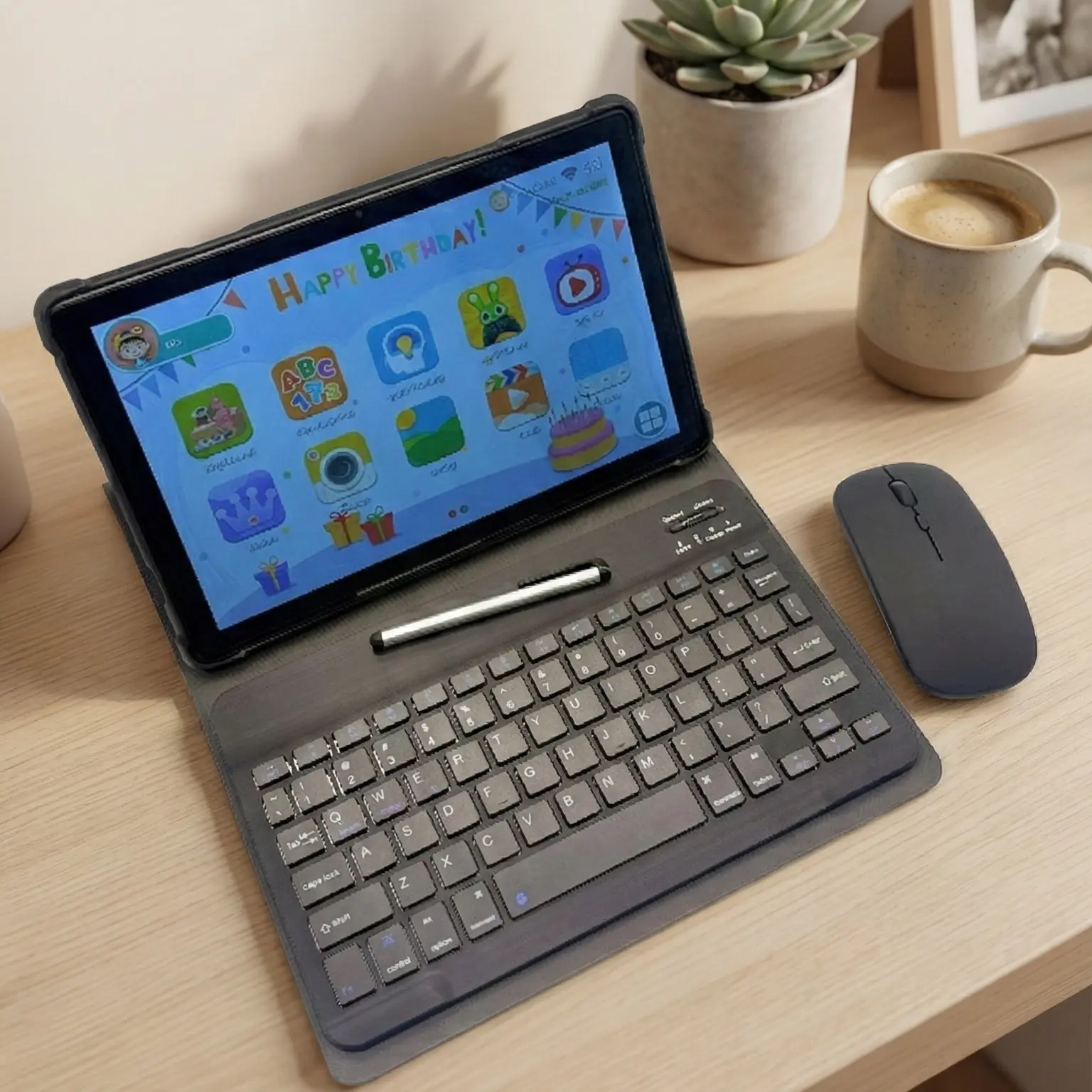 2026-10.1-inch tablet, for student's learning,Android system, supports wireless network, smooth internet access, suitable for home use,Learning and entertainment, no adapter,keyboard mouse case,cameras dual, Tablet with Keyboard