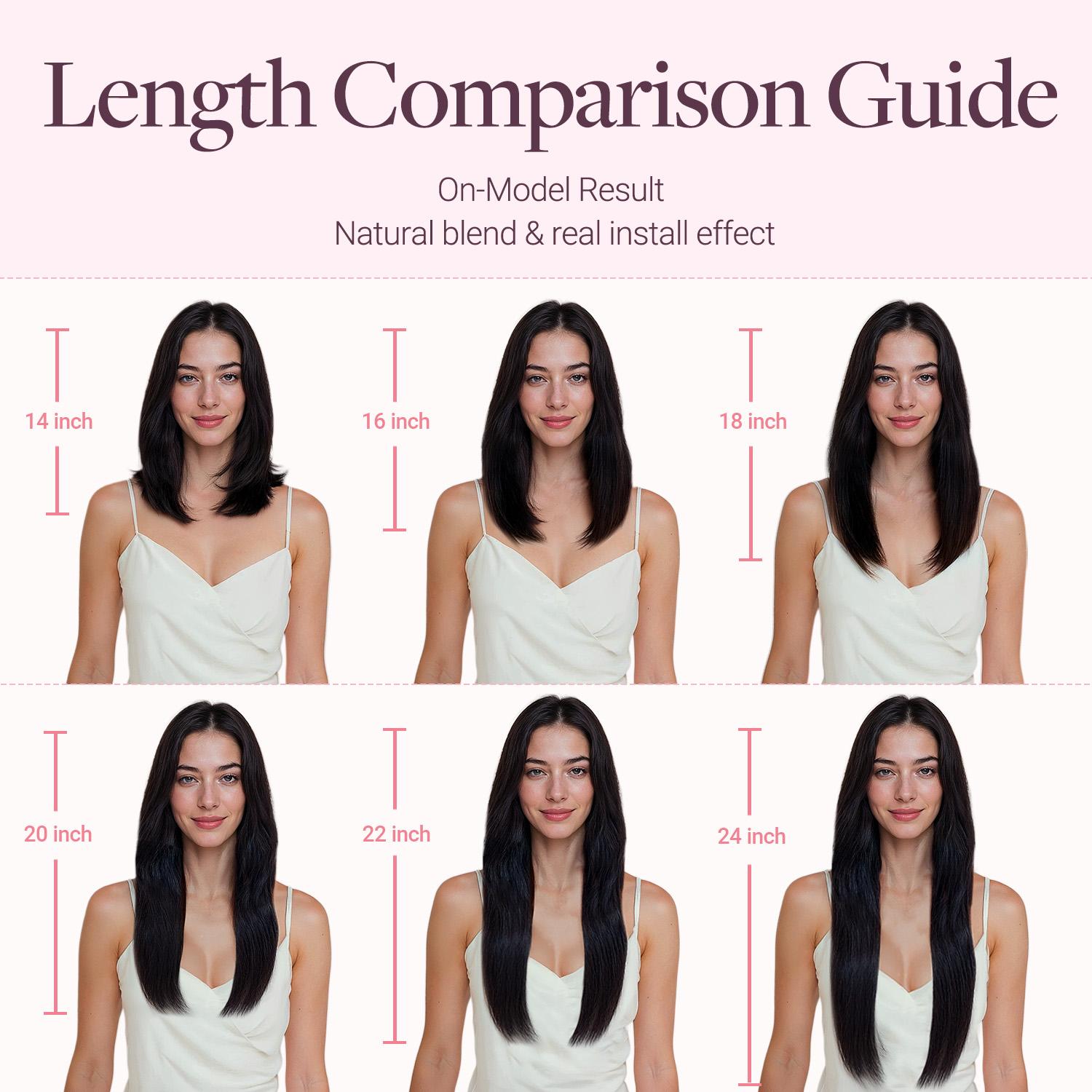 GOOGOO Invisi Edge Injected Seamless Clip in Human Hair Extensions Invisible Natural Straight