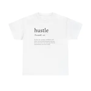 Hustle definition Tee | Minimal Typography Shirt, Motivational Hustle Design