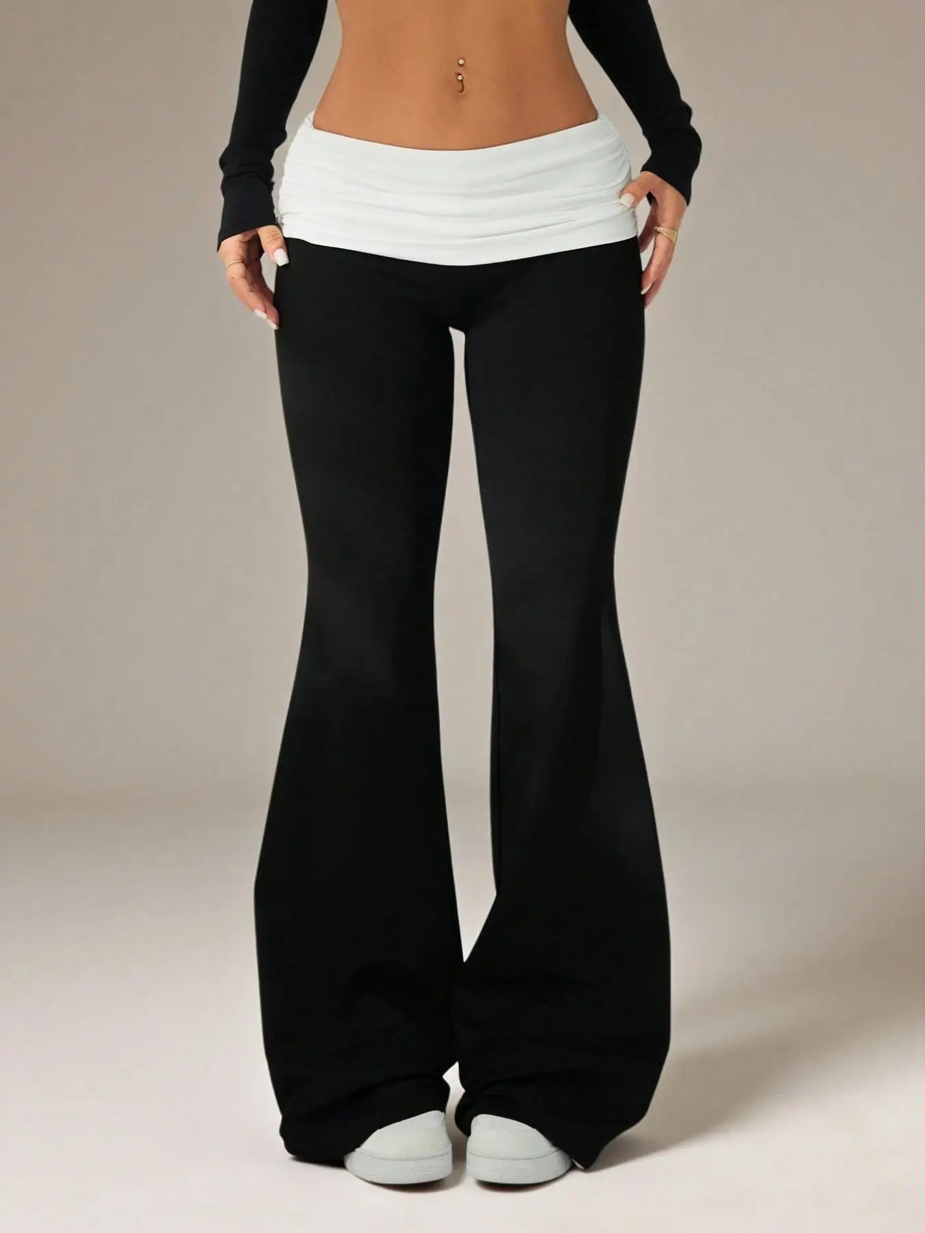 Women's Bell Bottom Yoga Pants, Casual Workout Pants, Athleisure Casual Trousers, Casual Loose-Fitting Trousers, Plain Surface, Unlined, All Seasons, Comfortably Lightweight, Casual Sporty Trousers