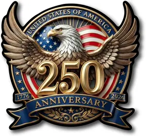 2PCS 250th Anniversary USA Car Decal Sticker  Patriotic 4th of July Decorations 1776-2026 Vinyl for Car, Truck, Window, Laptop, 250 Years American Independence Bumper Stickers summerwins