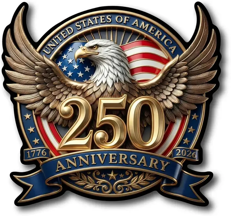 2PCS 250th Anniversary USA Car Decal Sticker  Patriotic 4th of July Decorations 1776-2026 Vinyl for Car, Truck, Window, Laptop, 250 Years American Independence Bumper Stickers summerwins
