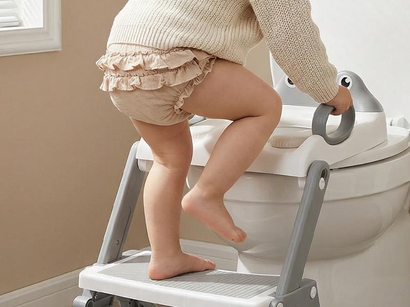 Potty Training Seat with Folding Travel Potty Seat for Toddlers, 2 in 1 Potty Training Toilet Seats, Anti-Slip Toddler Toilet Seats with Steps, Waterproof Cushioned Mat and Splash Guard, Grey, mothersdaygift, #Summervibes