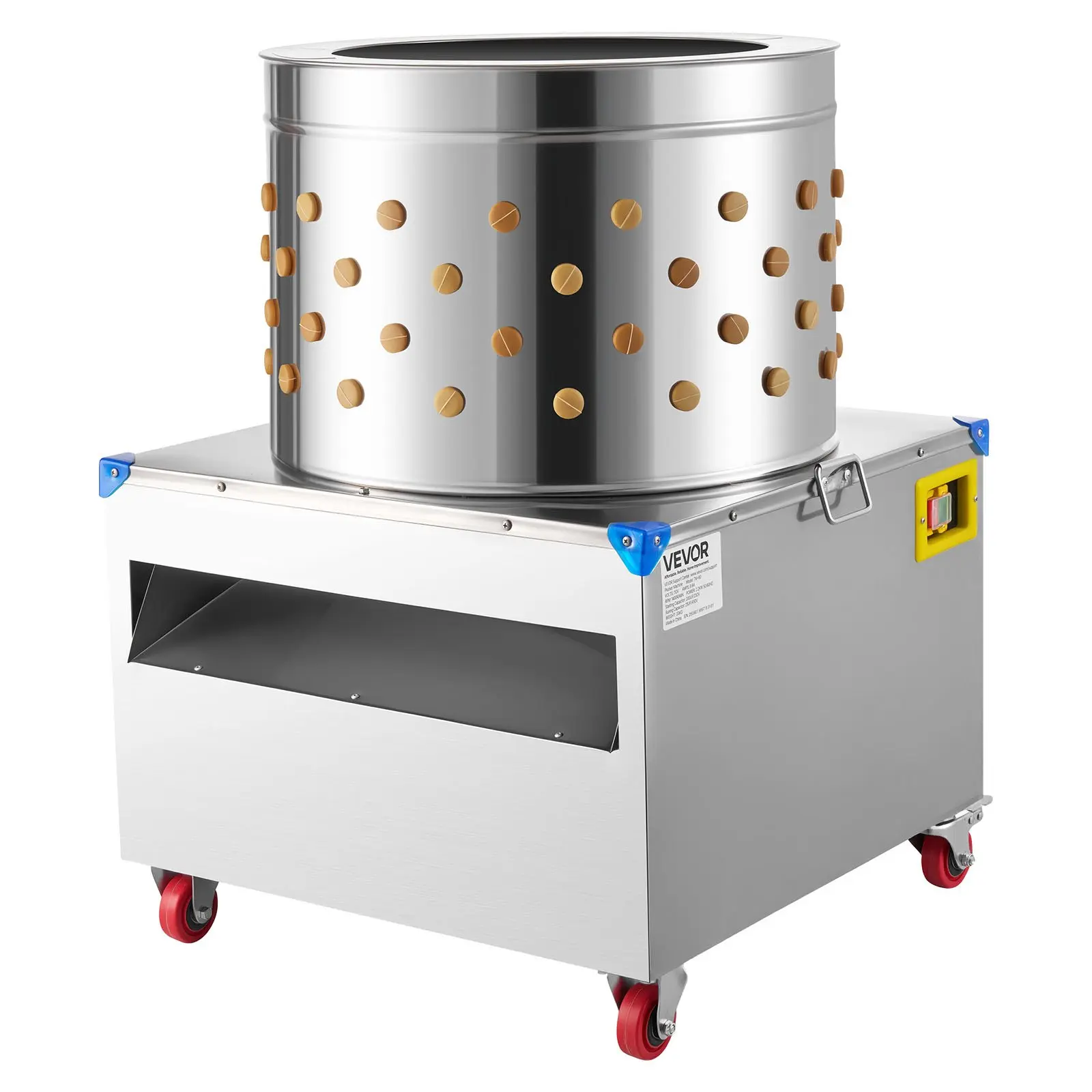 【Summerfinds】 VEVOR Chicken Plucker Machine, 23.6 in Drum, 2200W 240RPM Electric Chicken Plucking Machine with 119 Soft Fingers Transport Wheels, Stainless Steel Feather Remover for Processing 2-4 Chicks Oncedealsforyoudays