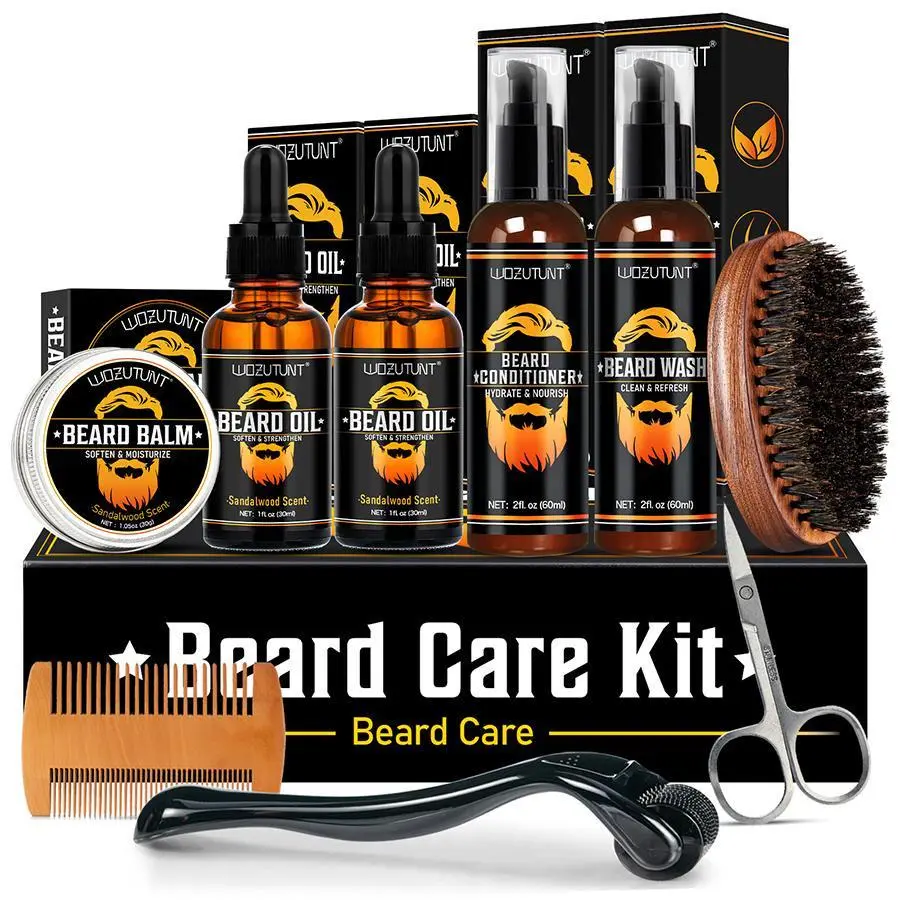 【Deals for You days】Beard Kit for New Year Gift & Men Grooming & Care W/Beard Wash,3 Packs Beard Oil,Beard Balm Leave-in Conditioner Boyfriend Father’s  Gift