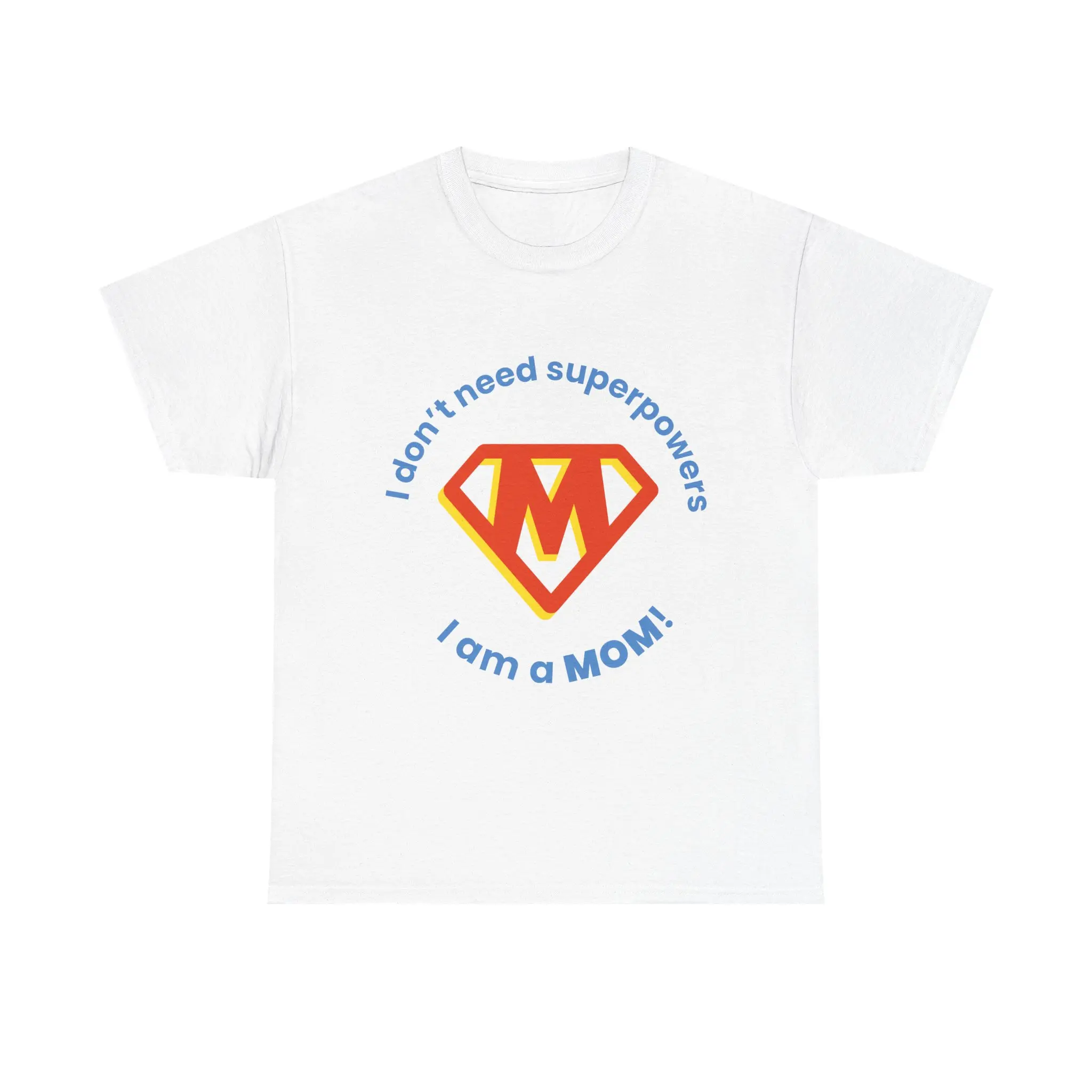 Super Mom Unisex Heavy Cotton Tee - Funny Mom T-Shirt, Mother's Day Gift, Casual Everyday Wear Comfort Fabric, Mother's Day Gift