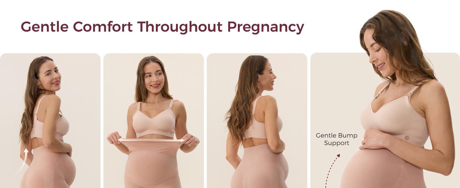 Momcozy Maternity Shapewear for Under Dresses, Anti-Chafing Mid-Thigh Pregnancy Underwear, Belly Support, Cotton Gusset