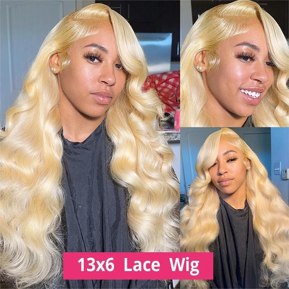 [Super Deal] Hot Star 40Inch 613 Blonde Body Wave 13x6 HD Transparent Lace Frontal Human Hair Wigs 180% Density Brazilian Hiar Straight 13x4 Lace Front Human Hair Wigs