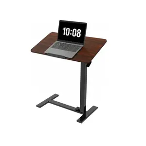 Portable Laptop Standing Desk with Pneumatic Lift – 22" Rolling Computer Cart for Home Office, Bed, Couch – Space-Saving Adjustable Table with Hidden Wheels, Tool-Free Assembly