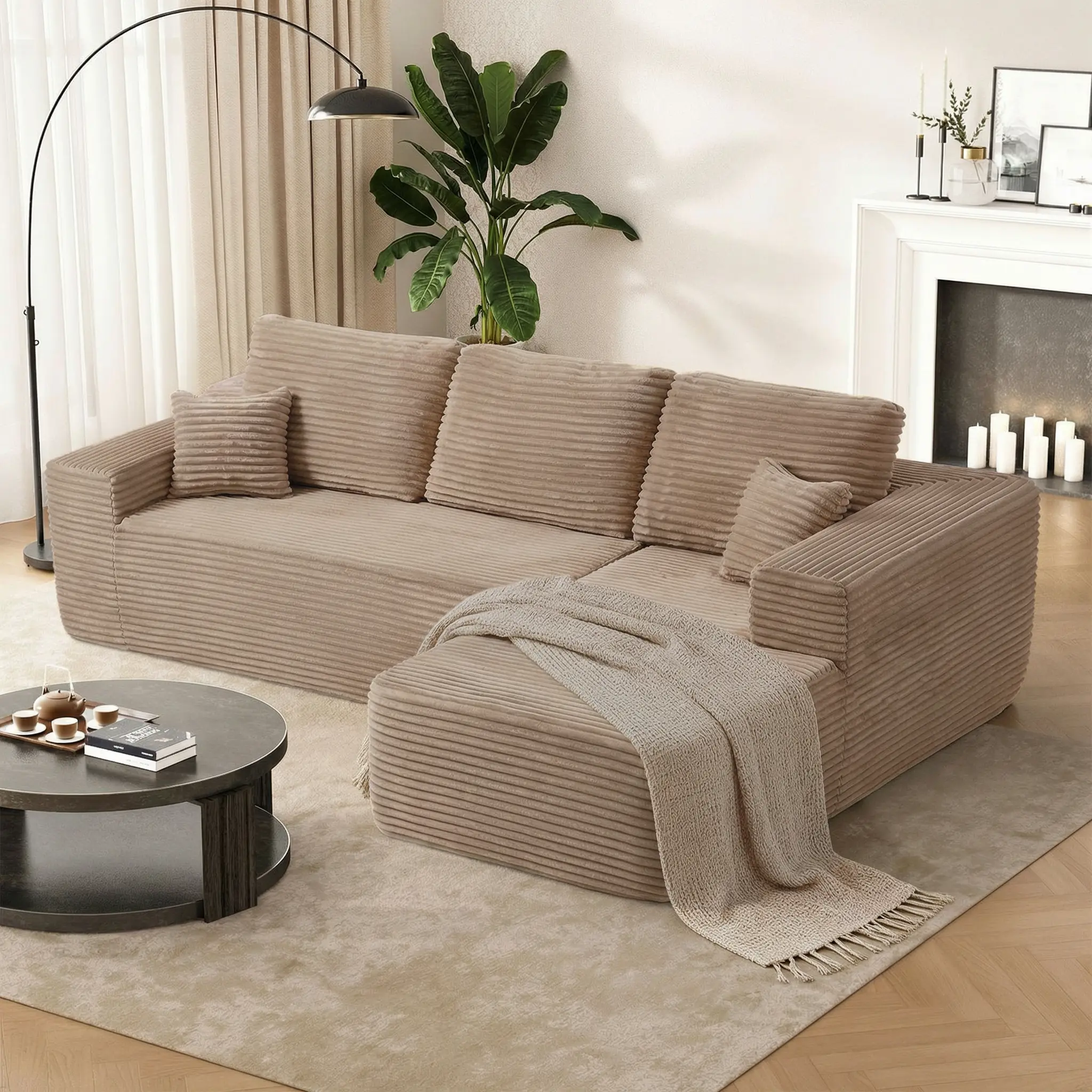 105” Right Camel Corduroy