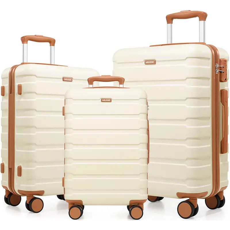 Miusse 3-Piece 4-Wheel Hardside Spinner Luggage Set - Durable Lightweight Carry On & Checked Suitcases (20/24/28in) with TSA Lock, Advanced Protection for Back to School & Business Trips, Hardside Luggage, Carry On Luggage