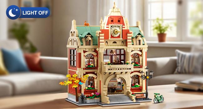 University Club House Building Set with Light,1629PCS City Campus Architecture Model with Painting Drama Baking Music Club, Home Decor Construction Building Block Gift for Adults Boys Girls 12+ University Club House Building Set with Light,1629PCS City Campus Architecture Model with Painting Drama Baking Music Club, Home Decor Construction Building Block Gift for Adults Boys Girls 12+