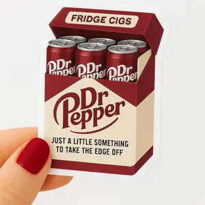 Dr Pepper Fridge Cigs Sticker - funny sticker, Matte Vinyl