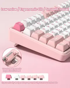 Womier DK75 75% Wireless Gaming Keyboard, RGB Backlit Silent Membrane Keyboard with Media Knob