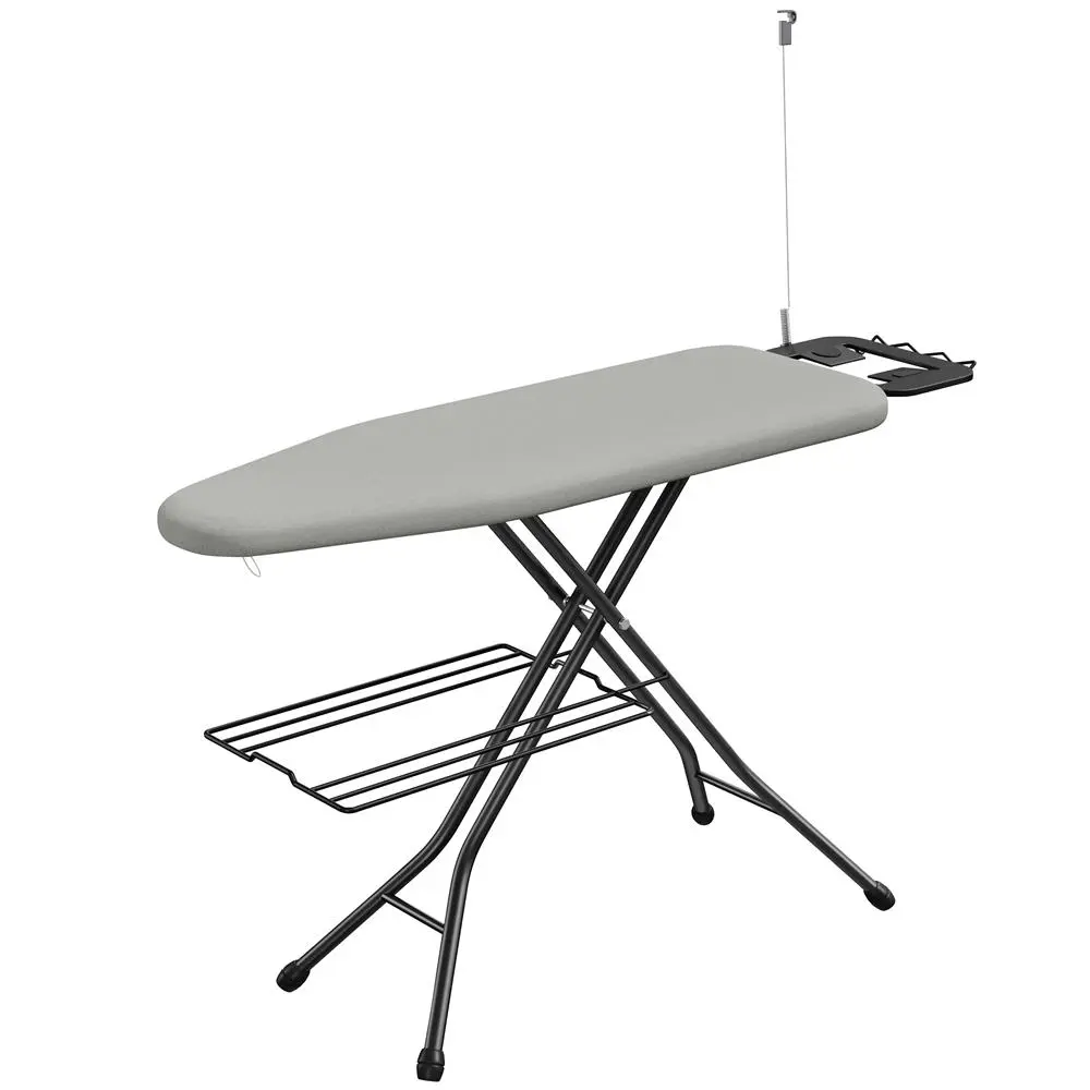 Costoffs Full-Size Foldable Metal Ironing Board - Lightweight, 5-Layer Thick Padding, Adjustable Height, 4-Leg Design, Cord Holder, Hanging Clothes Rack, Smooth Cover, 10.3" L × 7.5" W, for Laundry Rooms, Bedrooms, Living Rooms