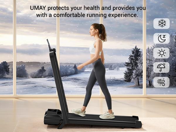 UMAY Walking Pad Treadmill with Incline, Under Desk Treadmill with Diamond Pattern Running Belt, Lightweight Running Machines for Home Office SpringStatements