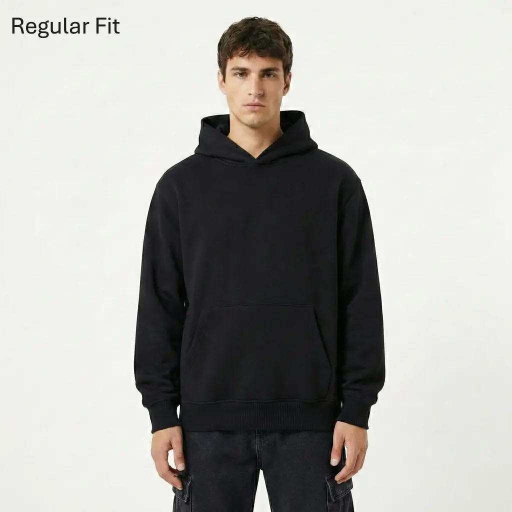 REGULAR FIT Hoodie Super Heavyweight 400gsm by HL - Soft Wool Lamb Polar Fleece, Thick Cotton-Polyester Fabric, Oversized/Regular/Slim Fit, Stylish Menswear Tops (Black, Forest Green, Cream, Brown, Navy, Charcoal Grey)