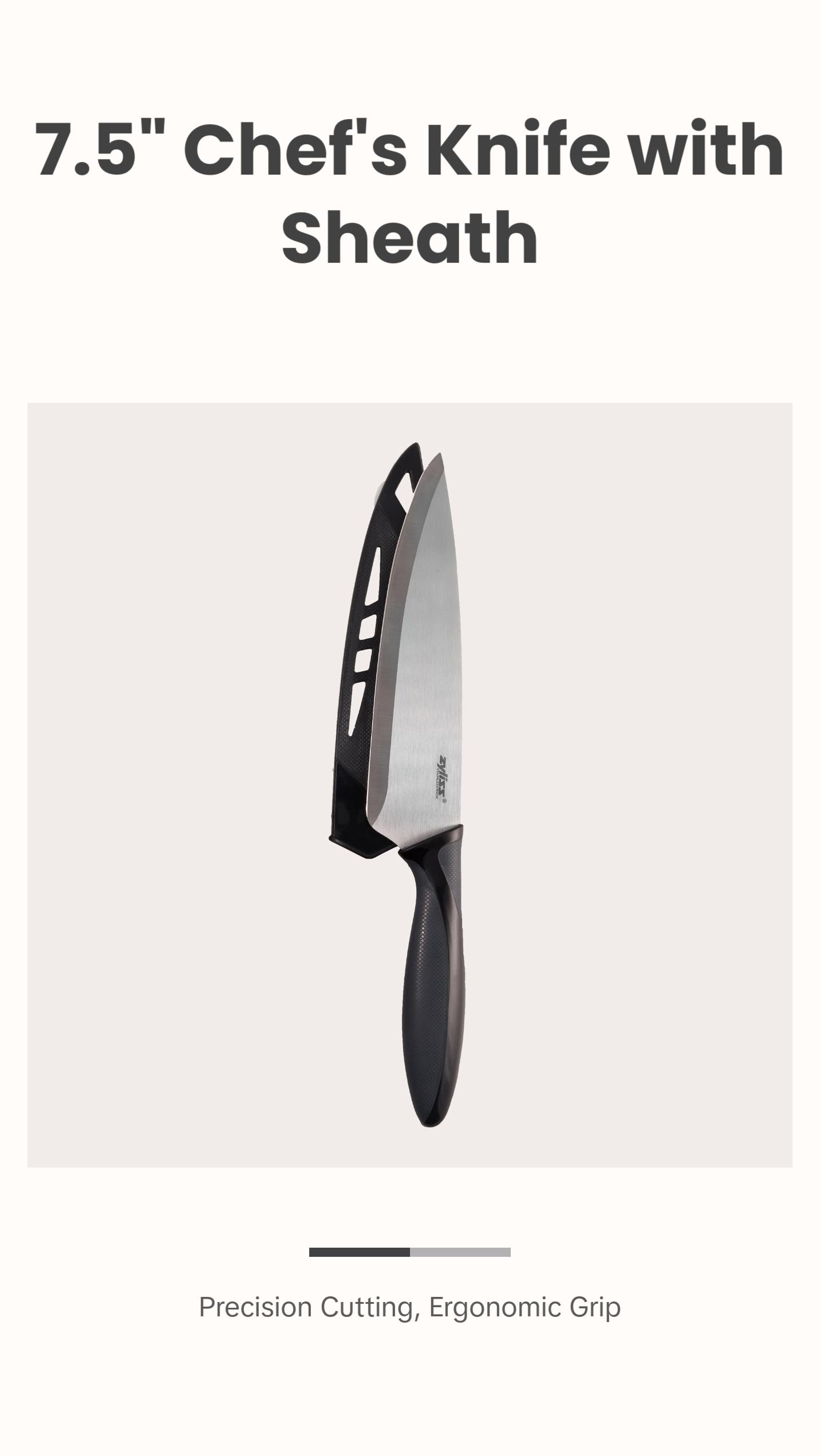 Zyliss Chefs knife with sheath stainless steel blade